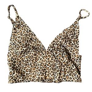 ZARA LEOPARD CROPPED TOP